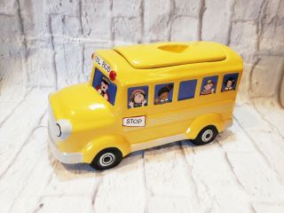 School Bus Cookie Jar Canister Yellow Ceramic Boston Warehouse Trading Co