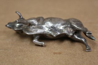 Vintage Sterling Silver Matador Bull Toothpick Holder 3 