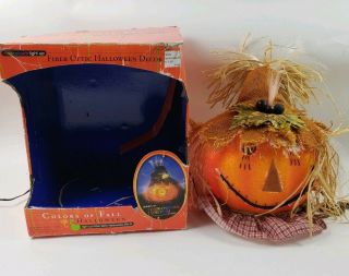 Colors of Fall Halloween Light Up Fiber Optic Halloween Pumpkin Scarecrow Decor 4