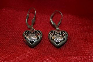 Harley Davidson 925 Sterling Silver Mod Earrings