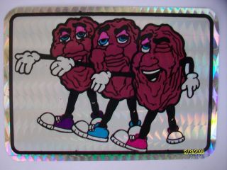 Vintage 80 ' s California Raisin Trio Strutin ' Vending Machine Sticker 2
