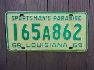 1968 Louisiana 1969 License Plate 165a862