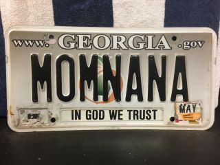 2012 Georgia Vanity License Plate (momnana)