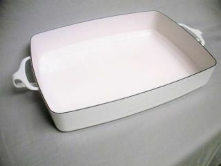Dansk Kobenstyle White Rectangular Casserole Baking Dish Enamel Pan Ihq France