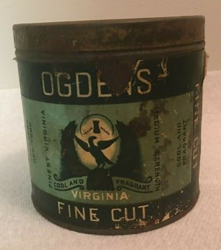 Vintage Ogdens Virginia Fine Cut Tobacco Tin Advertising