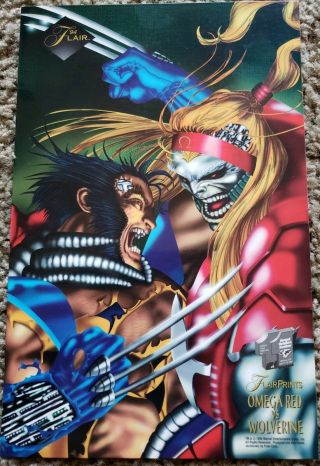 Rare 1994 Marvel Flair Annual Prints Dealer Promo Card Wolverine Vs Omega Red