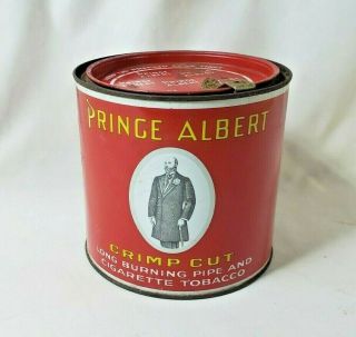 Vintage Prince Albert Crimp Cut Long Burning Pipe & Cigarette Tobacco Tin 14 Oz