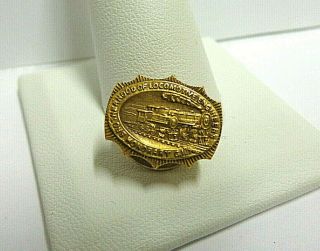 14kt Yellow Gold Railroad Pin Brotherhood Of Engineers Wgt 2.  5 Grams W/back