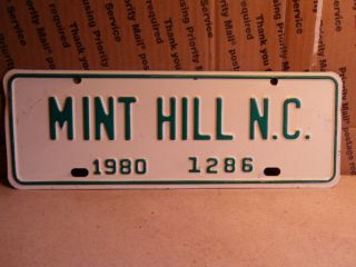1980 Hill North Carolina Nc City License Plate Tag 1286