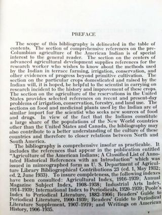 A Bibliography on the Agriculture of the American Indians—1942 Paperback 2