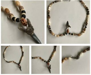 Vintage Shark Tooth Shells Beach Tribal Necklace