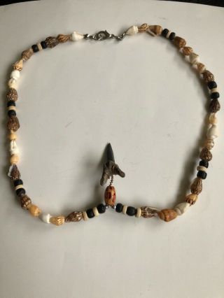 Vintage Shark Tooth Shells Beach Tribal Necklace 3