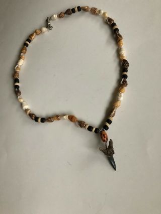 Vintage Shark Tooth Shells Beach Tribal Necklace 4