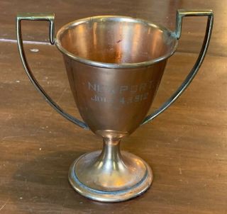 Vintage Or Antique Newport,  Ri 4th Of July 1912 Copper Loving Cup Trophy,  4 3/4 "