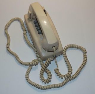 Vintage Att Western Electric Tan Touch Tone Phone Wall Mount Telephone Retro