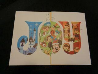 Vintage 1968 Disney Joy Christmas Card With 1969 Calendar