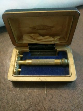 Vintage Gillette Razor With Case Made In Usa No Date