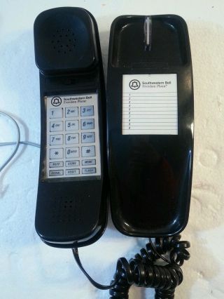 Vintage Southwestern Bell Freedom Phone Sleek Black Fc2556 Lighted Dial