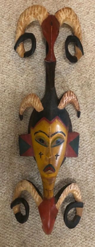 Hand Carved Wooden African Mask / Ram