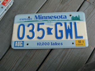 1983 83 1993 93 Minnesota Mn License Plate Tag Nr =