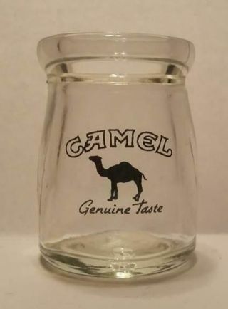 A Camel Cigarettes 1/2 " Oz.  Glass Coffee Creamer Bottle 1 5/8 " Tall