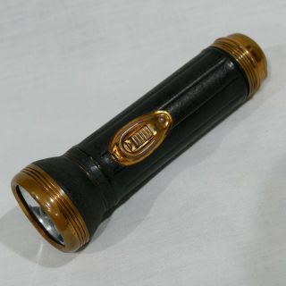 Vintage Bond No.  102 Black Over Brass & Copper 2 D Cell Flashlight