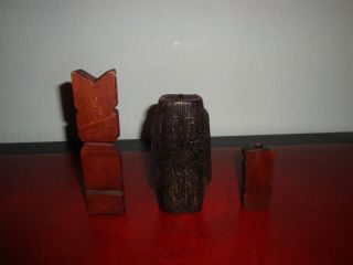 Vintage Easter Island Head Candle & 2 Hawaiian Tikis 4