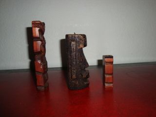 Vintage Easter Island Head Candle & 2 Hawaiian Tikis 5