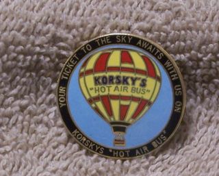 Your Ticket To The Sky Awaits With Us On Korskys Hot Air Bus Balloon Pin