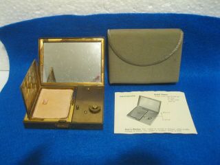Vintage Agme Swiss Made Musical Powder Compact & Case Gold Tone