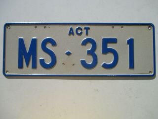 C2000 Australian Capital Territory Personalised Ms - 351 Aluminium License Plate