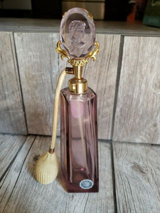 81 Vintage Irice Purple Amethyst Glass Perfume Bottle