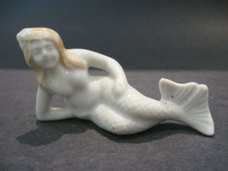 Vintage Ceramic Blond Mermaid Figurine Made in Japan Aquarium Fish Bowl Figure 3