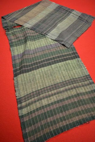 Yc04/95 Vintage Japanese Fabric Cotton Antique Boro Patch Sumizome Shima 26.  4 "