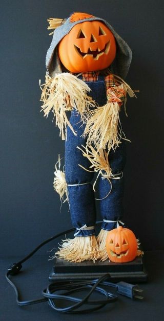 Gemmy Animated Scarecrow With Lighted Pumpkin Halloween Prop W/ Box