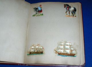 Victorian Scrap Book cir 1880s - 1890s Animals Dogs Ships,  embossed diecut scraps 8