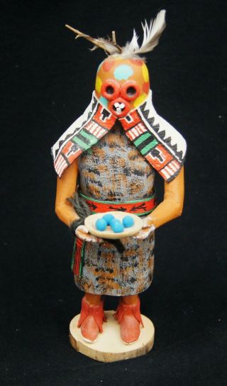 Antique Hopi Kachina Doll Mudhead Signed Native American Hand Painted A8634