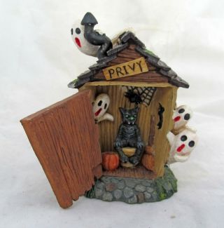 Spooky Hollow Potty Haunted Outhouse Halloween Village Accessories Ghost Funny