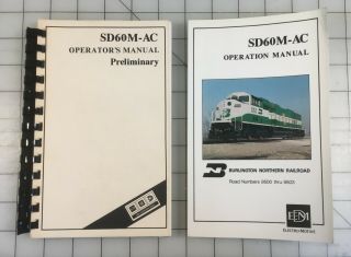 Emd Sd60m - Ac Preliminary & 1st Edition Operators Manuals For Bn 9500 Thru 9503