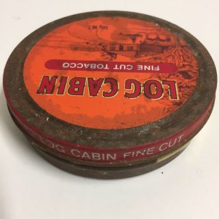Vintage Collectable Log Cabin Fine Cut Tobacco Tin Mancave 3