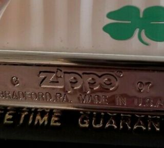 A Bit O Luck Zippo Lighter Shamrock Polished Chrome 2007 4