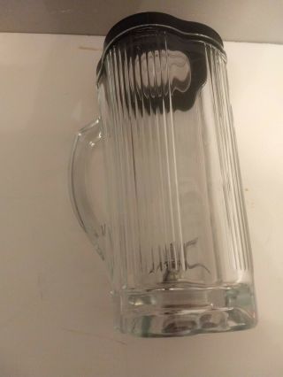 Vintage Waring Glass Blender Jar & Lid Cloverleaf Shape Wagonwheel Base 5 Cups