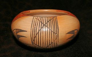 Attractive Older Polychrome Hopi Pottery Bowl 5 1/2 " D X 3 " H