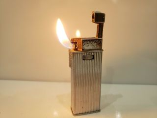 Vintage Zaima Cristo Silver Tone Pipe / Cigarette Lighter / Japan Made