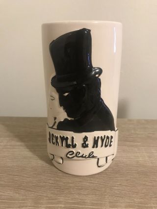 Vintage Jekyll And Hyde Club Ceramic Tiki Bar Mug Black White Cup York City