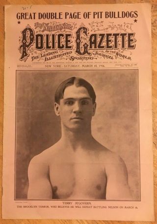 Vintage Sporting Newspaper The National Police Gazette Saturday March 10,  1906