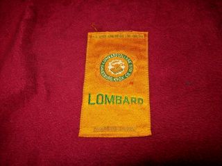 Vintage 1910 Lombard College (il) Tobacco Mini Pennant,  Egyptienne Luxury Silk.