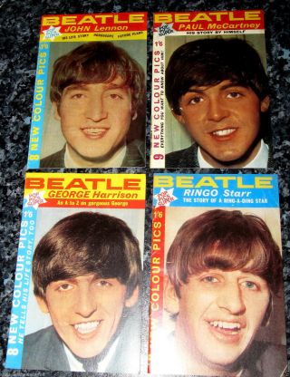 4 Beatles Booklets Paul Mccartney Photos Liverpool Old Vintage Book Magazines Uk