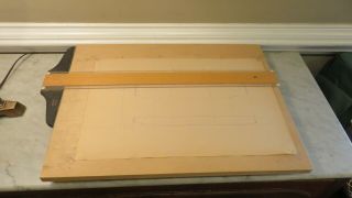 Vintage Wood Portable Drafting Board With T - Square 21 " X 16 "