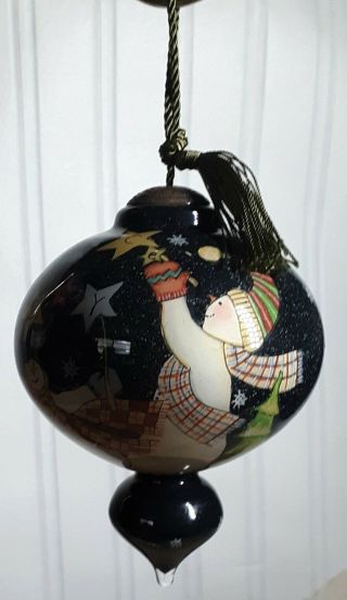 Susan Winget Christmas Ornament Ne ' Qwa Hand Painted Snowmen 5